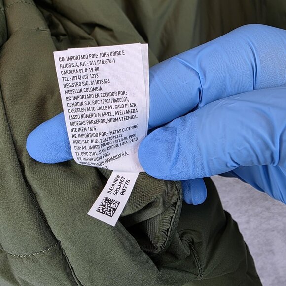 American Eagle Jacket Womens Small Green Hooded Puffer Coat Winter Warm - Picture 12 of 12